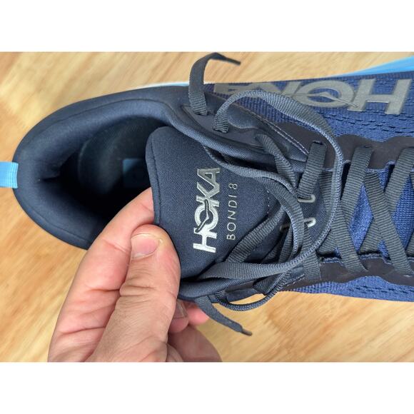 HOKA One One Bondi 8 Blue Running Shoes Men’s Size 13D - Picture 5 of 15